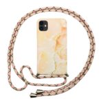 variatie Fonu Marmer Backcover Hoesje met Koordje iPhone 11 – Orange Gold