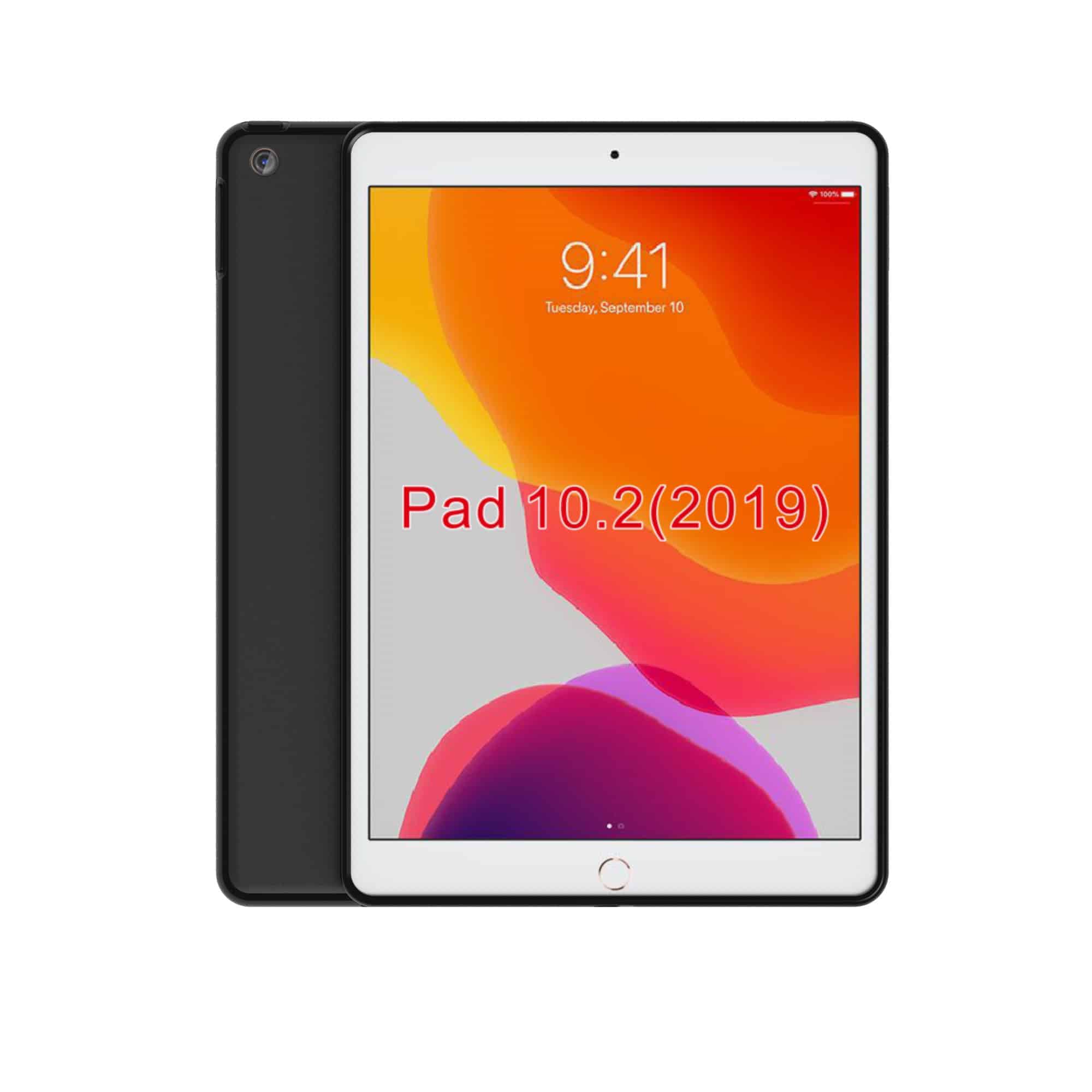Fonu Siliconen Backcase iPad 10.2 2021 - 2020 - 2019 - Matzwart Main Image