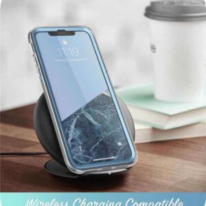 COSMO 360° Backcover Hoesje Met Screen Protector iPhone 11 Pro Max - Marble Blauw 6