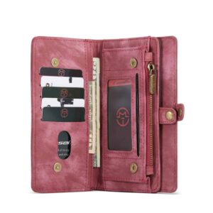 CaseMe Vintage Wallet Case Hoesje iPhone 12 Pro Max - 6.7 inch - Rood 3