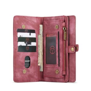 CaseMe Vintage Wallet Case Hoesje iPhone 12 Pro Max - 6.7 inch - Rood 3