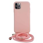 variatie Fonu Siliconen Telefooncover met Koord iPhone 12 Pro en 12 – Pink Sand
