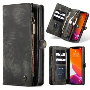 Caseme vintage Portemonnee iPhone 12 Pro en 12 – Zwart