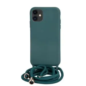 Fonu Siliconen Back Cover met Koord iPhone 11 – Groen