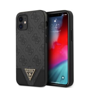 Guess 4G Logo Achterkant Hoesje iPhone 12 Mini – Zwart