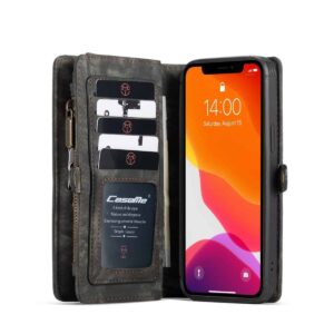 CaseMe Vintage Wallet Case Hoesje iPhone 12 Pro Max - 6.7 inch - Zwart 4