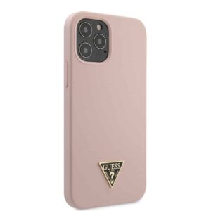 GUESS Triangle Siliconen Backcover Hoesje iPhone 12 iPhone 12 Pro - Roze 4