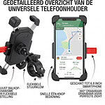 Universeel Telefoonhouder voor Fiets en Motor – 360 draaibaar – tot 6.8 inch - 3