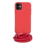 variatie Fonu Siliconen Achterkant Hoesje met Touwtje iPhone 11 – Rood