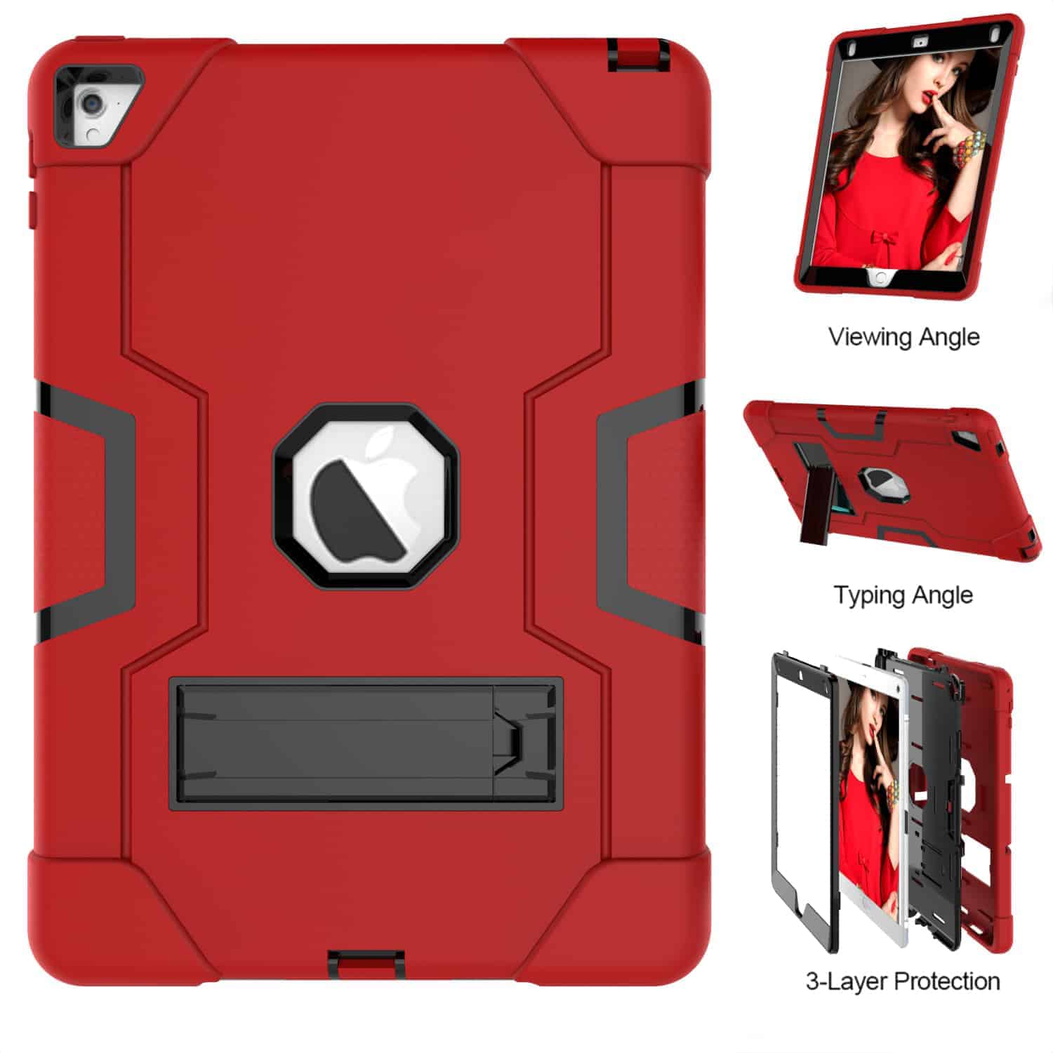 Shockproof Standcase Hoes iPad Air 2 - 2014 - Rood