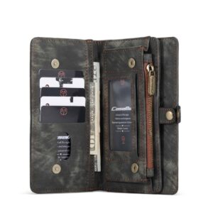 CaseMe Vintage Wallet Case Hoesje iPhone 12 Pro Max - 6.7 inch - Zwart 3
