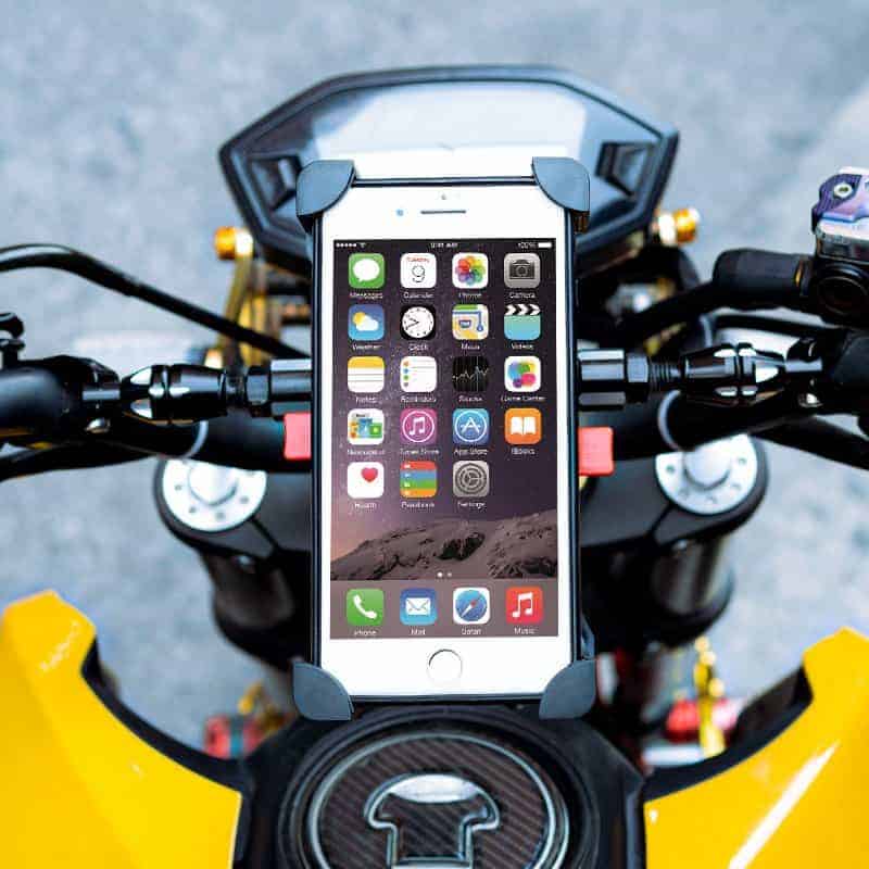 Dunlop telefoonhouder fiets - spatwaterdicht - universeel - 360° draaibaar - zwart