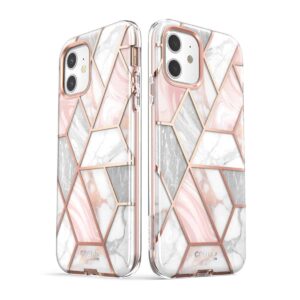 COSMO 360° Backcover Hoesje Met Screen Protector iPhone 12 Mini - Marble Wit 7
