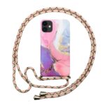 variatie Fonu Marmer Achterkant Hoesje met Touwtje iPhone 11 – Roze Marmer