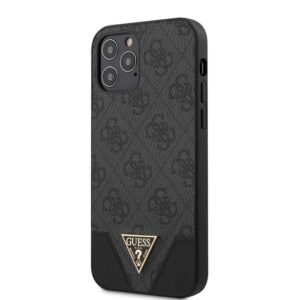 GUESS Triangle Logo Backcover Hoesje iPhone 12 Pro Max - Grijs 2