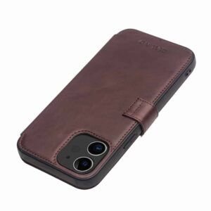 Qialino Luxe Genuine Leather Bookcase Hoesje iPhone 12 Mini - Donkerbruin 5