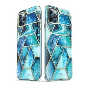 COSMO 360° Backcover Hoesje Met Screen Protector iPhone 12 en iPhone 12 Pro - Marble Ocean 6