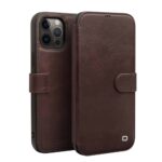 variatie Qialino Luxe Genuine Leather Booklet Hoesje iPhone 11 Pro Max – Donkerbruin