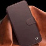 Qialino Luxe Genuine Leather Book Cover iPhone 11 Pro - Donkerbruin - 4