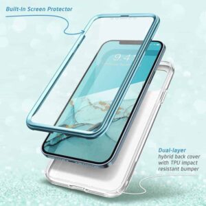 COSMO 360° Backcover Hoesje Met Screen Protector iPhone 12 en iPhone 12 Pro - Marble Ocean 2