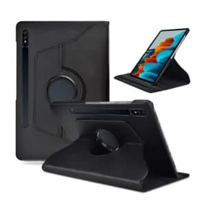 Draaibare Book Cover Samsung Tab S8 – Tab S7 – Zwart