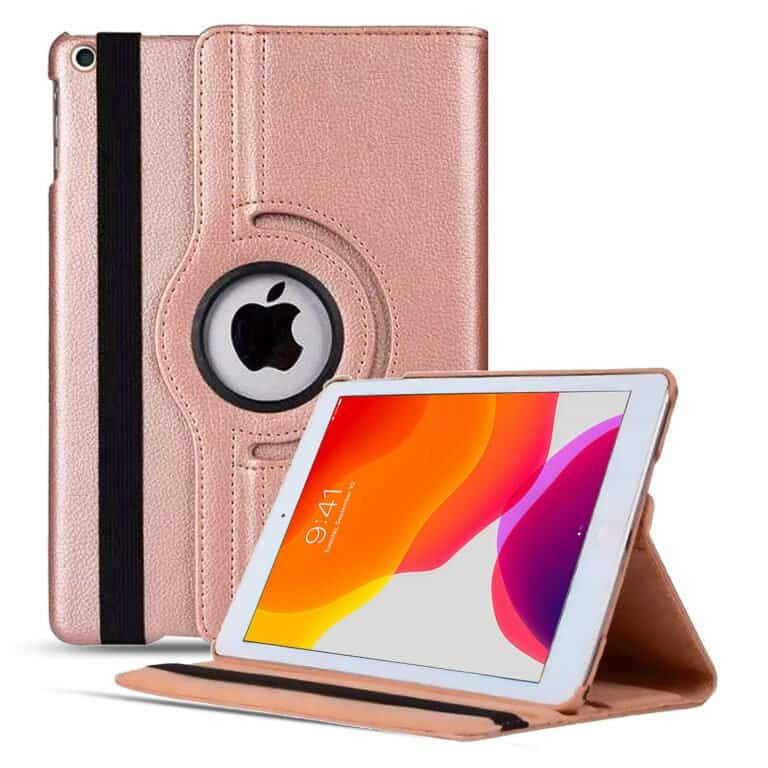 iPad 9/8/7 Hoes - 9e/8e/7e Generatie - 10.2 Inch - Case Cover Hoesje - Bookcase - 2021/2020/2019 - 360 Draaibaar - Roterend - Met Standaard - Rosegoud