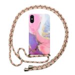 variatie FONU Marmer Back Case Met Touw iPhone XS Max – Roze Marmer