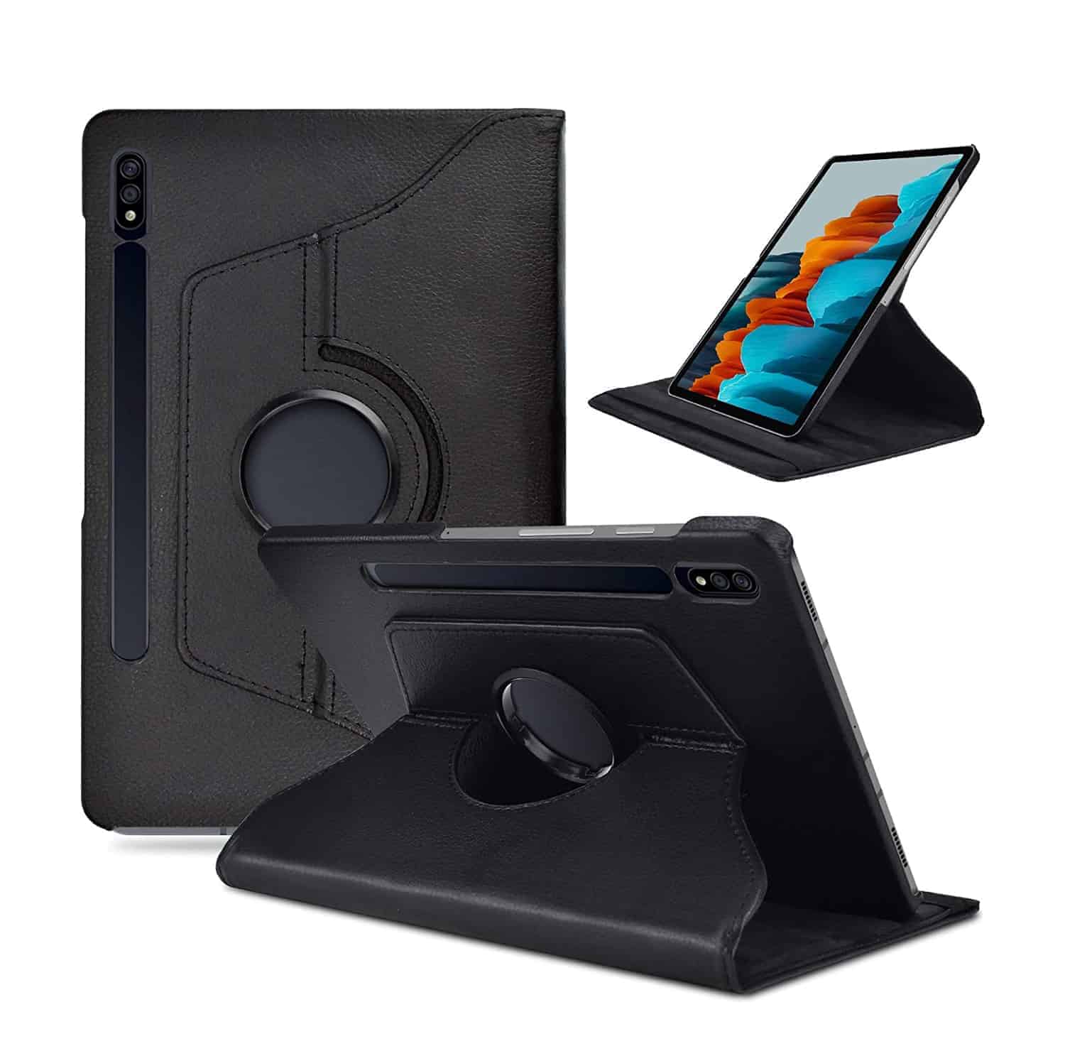 Samsung Galaxy Tab S8/S7 Hoes - Tablet S8/S7 Bookcase - Tab S8/S7 Hoesje - Case Cover - 360 Draaibaar - Roterend Hoesje - Met Standaard - Zwart