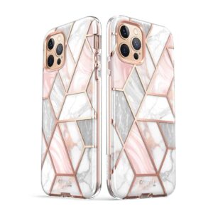 COSMO 360° Backcover Hoesje Met Screen Protector iPhone 12 en iPhone 12 Pro - Marble Wit 6