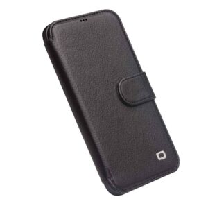 Qialino Luxe Genuine Leather Bookcase Hoesje iPhone 12 Mini - Zwart 2