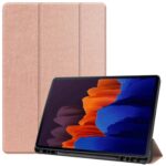variatie Tri-Fold SmartCase Hoes Samsung Tab S8 – Tab S7 – Rosé Goud