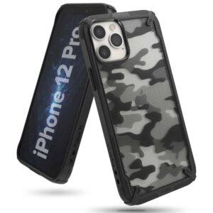 Ringke Fusion X Design Backcover Hoesje iPhone 12 iPhone 12 Pro - Zwart Camo 1