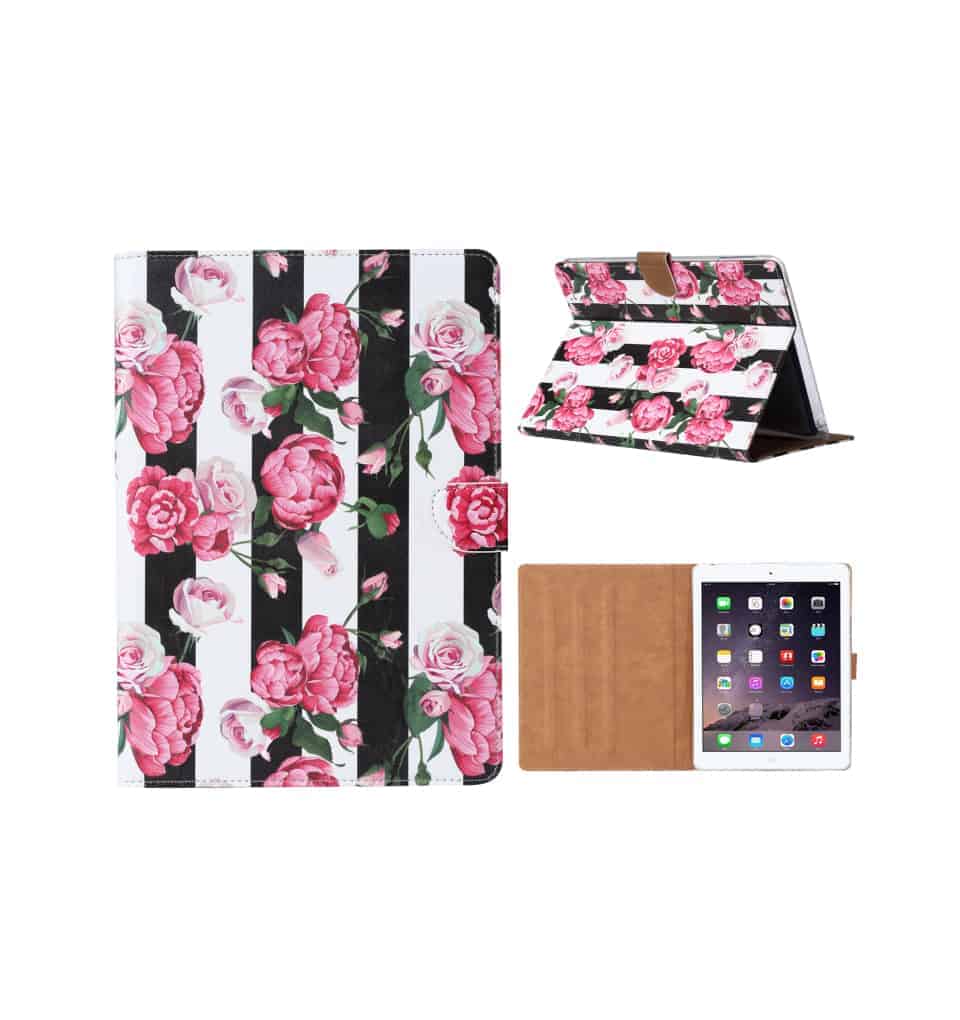 Fonu Book Tablethoes Pioenrozen iPad 4 - 3 - 2