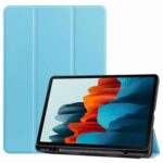 variatie Tri-Fold SmartCase Hoes Samsung Tab S8 – Tab S7 – Lichtblauw