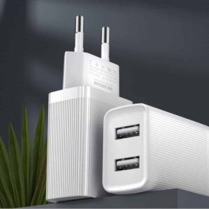 Oplader met 1 Meter Lightning Kabel - 2x USB 2.1A Poort 2