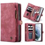 variatie Caseme vintage Wallet Hoesje Samsung S21 Ultra – Rood