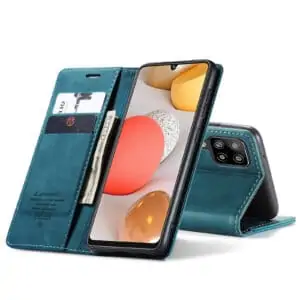 Caseme retro Booklet Case Samsung A42 – Blauw