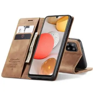 Caseme retro Book Cover Beschermhoesje Samsung Galaxy A42 – Bruin