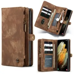 Caseme vintage Wallet Hoesje Samsung Galaxy S21 Plus – Bruin