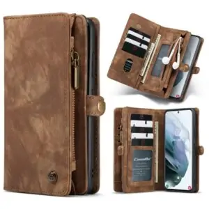 Caseme vintage Wallet Hoesje Samsung Galaxy S21 Ultra – Bruin