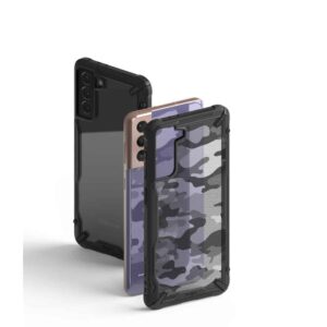 Ringke Fusion X Design Backcover Hoesje Samsung Galaxy S21 - Zwart Camo 2