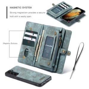 CaseMe Vintage Wallet Hoesje Samsung Galaxy S21 Plus - Blauw 3