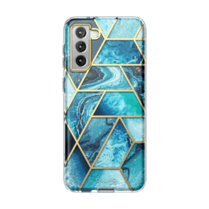 COSMO 360° Backcover Hoesje Met Screen Protector Samsung S21 - Marble Ocean 2