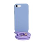 variatie Fonu Siliconen Back Cover Telefoonhoesje met Touwtje iPhone 8 – 7 – SE (2022 / 2020) – Paars