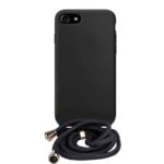 variatie Fonu Siliconen Telefooncover met Koord iPhone 8 – 7 – SE (2022 / 2020) – Zwart