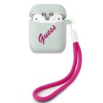 variatie GUESS Vintage Siliconen AirPods 1 & AirPods 2 Luxe Cover – Mint Groen