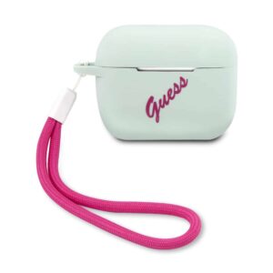 GUESS Vintage Siliconen AirPods Pro Case - Mint Groen 1