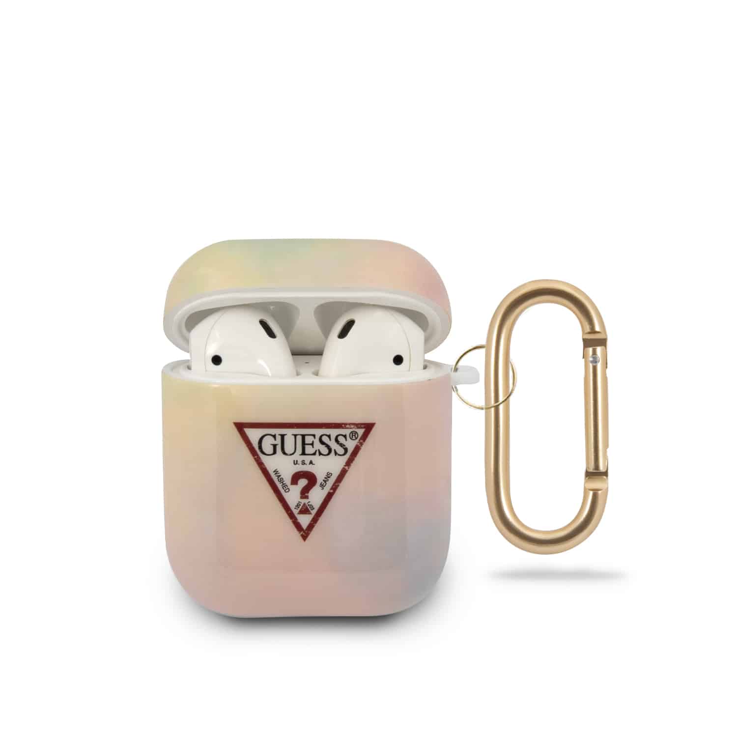 Guess AirPods 1 en 2 Hoes - Tie en Dye Collection - Roze