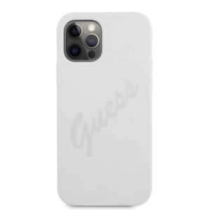 GUESS Silicone Vintage Backcover Hoesje iPhone 12 Pro Max - Grijs 3