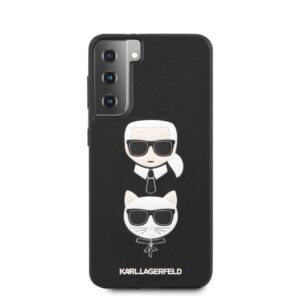 KARL LAGERFELD Saffiano Karl & Choupette Backcover Hoesje Samsung Galaxy S21 - Zwart 3